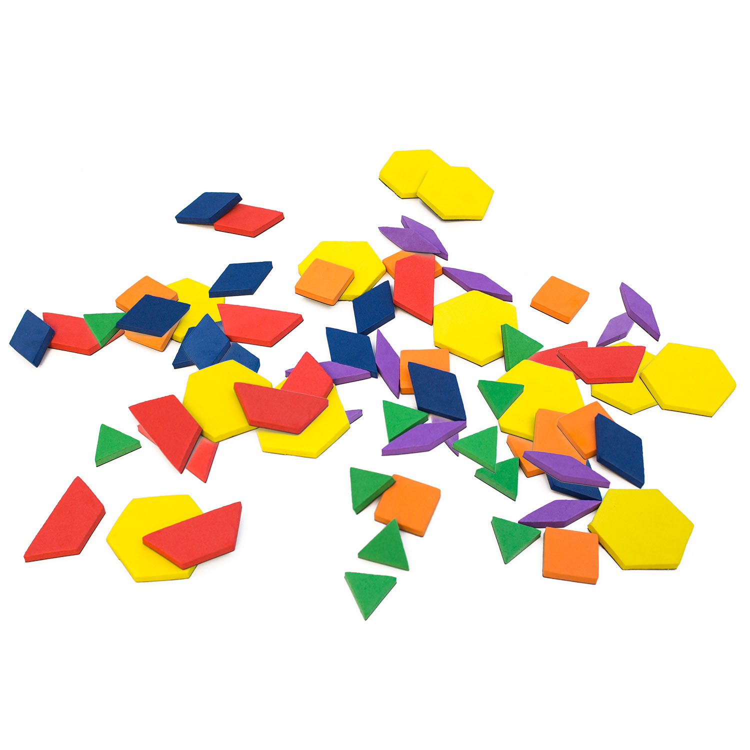 Junior Learning Rainbow Pattern Blocks, Magnetic, Assorted Colors, 100 Pieces image number null