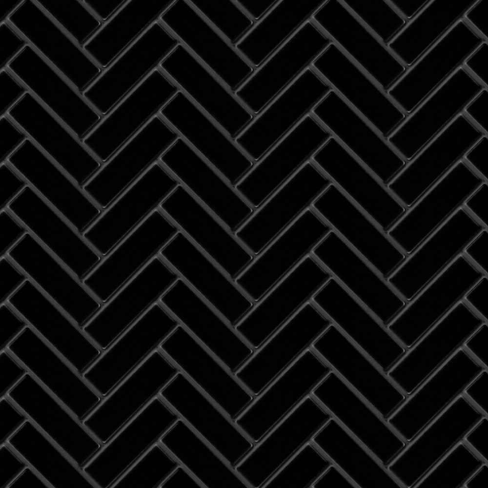 Metro Brick Herringbone Matte Black 10-5/8 in. x 12-1/2 in. Porcelain Mosaic Tile