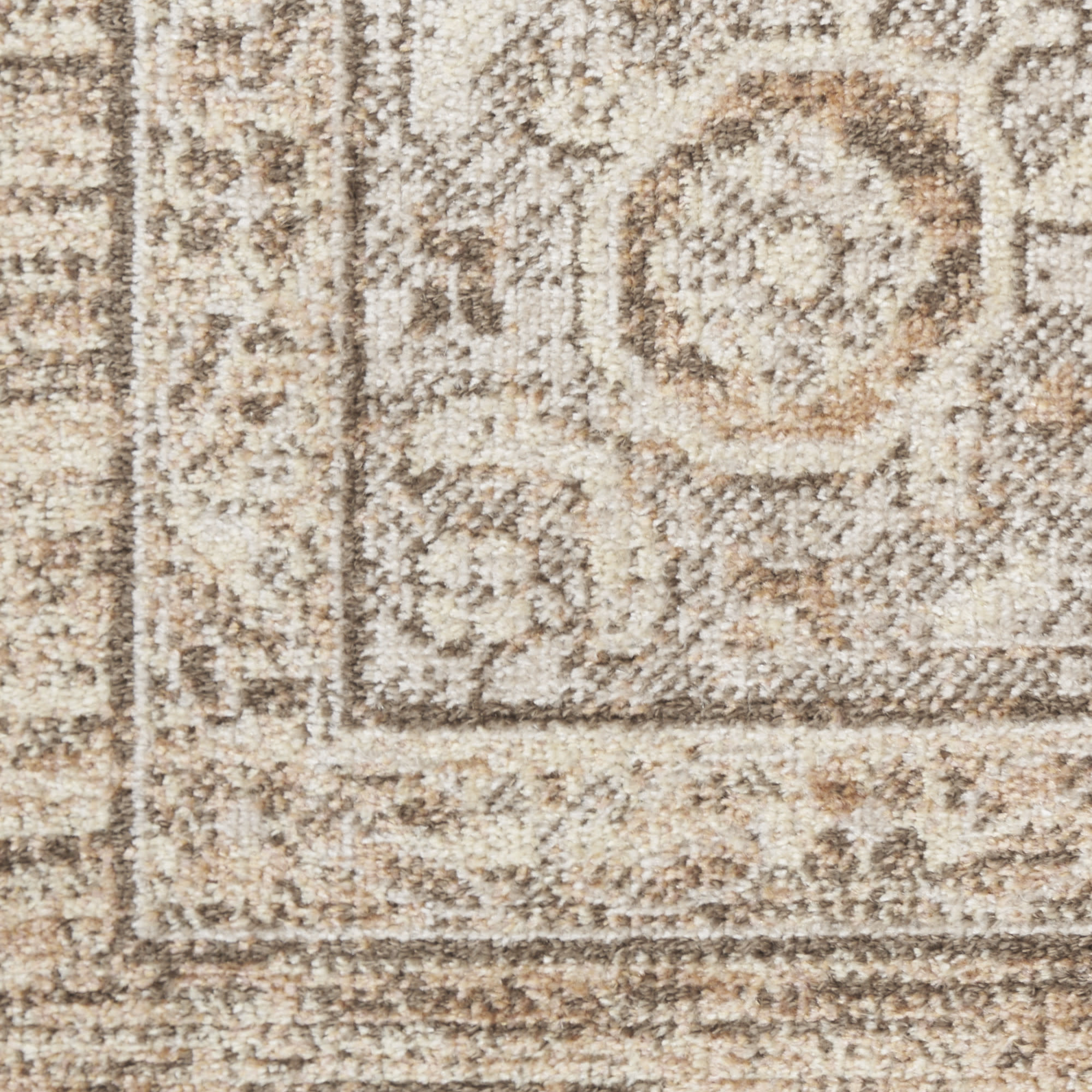 Nourison Astra Machine Washable 7'10" x Round Beige Vintage Indoor Rug