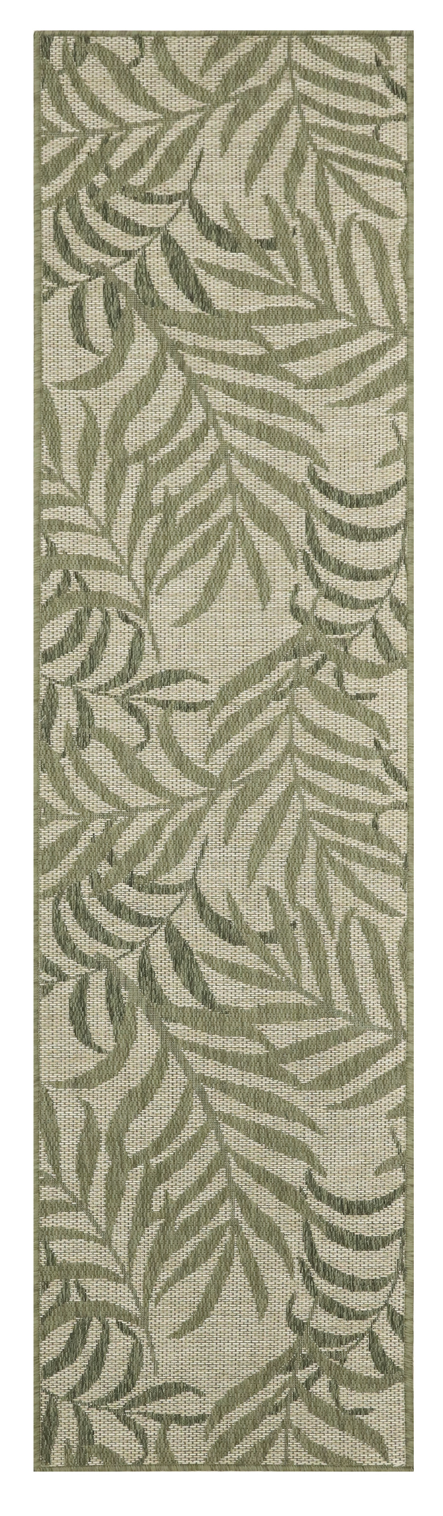 Nourison Garden Oasis 2' x 8' Ivory Green Tropical Rug