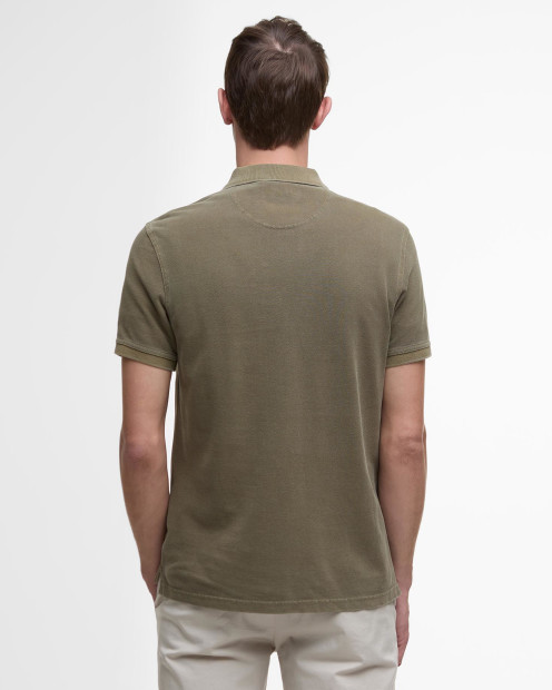Washed-Out Sports Polo Shirt Light Sage