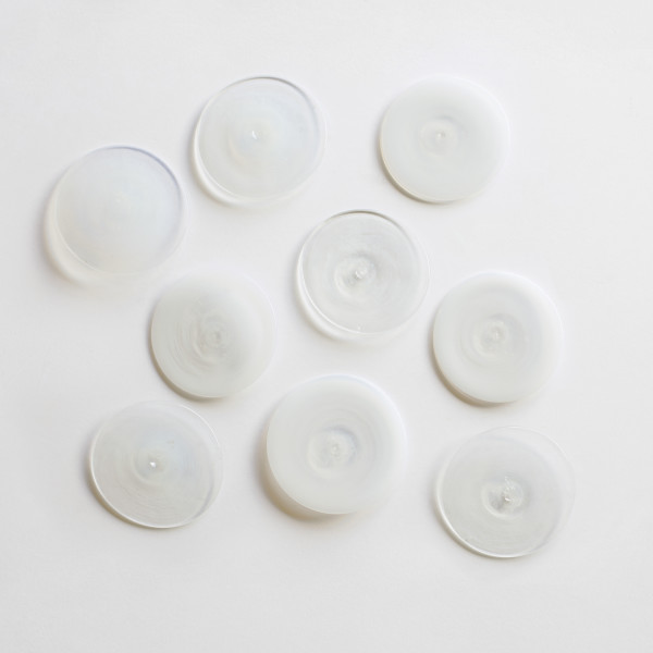 1970s GlassWorks | le Disque | Four Inch | Bianca