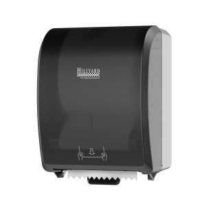 Hillyard, Hands-Free, Mechanical Roll Towel Dispenser, Black Translucent