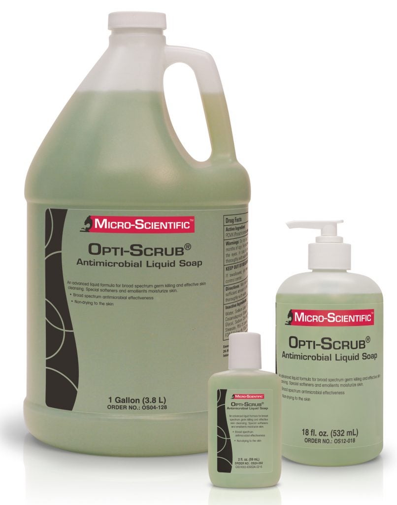 Micro Scientific Industries CLEANER, SKIN OPTI SCRUB LIQUID ANTIMICROBIAL (12/CS)