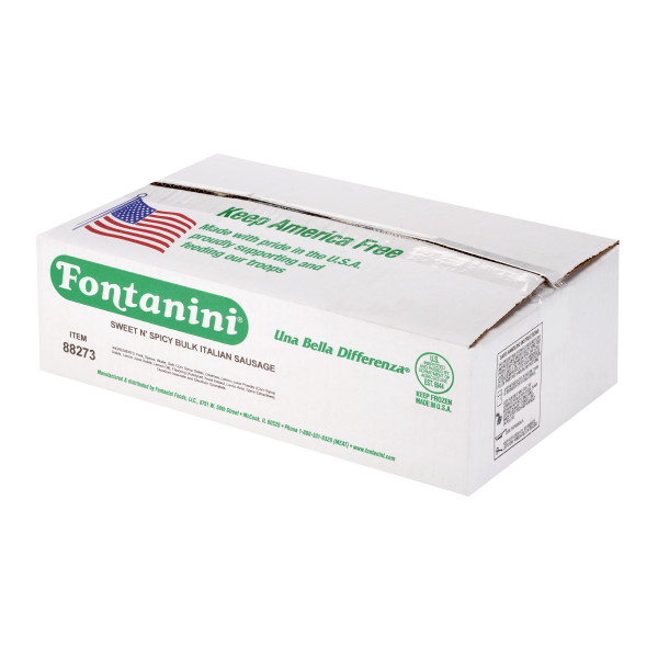 FONTANINI(r) Sweet & Spicy Bulk Italian Sausage, Raw, 4/5 lb . C1RA - Front Right Closed Case (Hi Res)