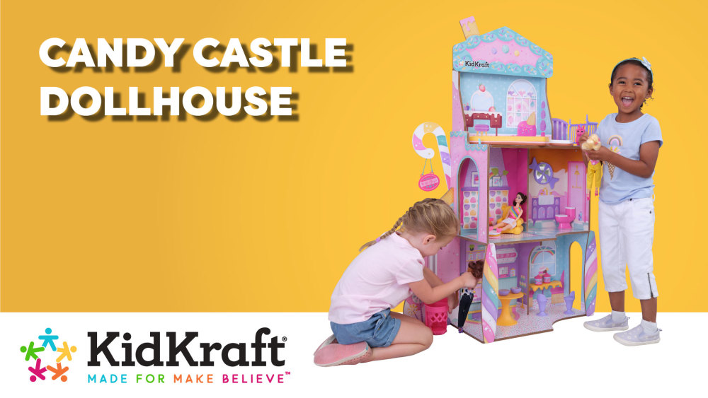 KidKraft Candy Castle Wooden Dollhouse with 28 Accessories, Ages 4 & up - image 2 of 12