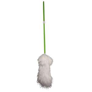 Impact, Microfiber Duster 30-45" Extendable Twist-and-Lock, Green Handle, White Duster, Microfiber, White, 12 in
