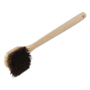 Boardwalk, 5.5in, Utility Brush w/ 14.5in Handle, Palmyra Bristles, Brown
