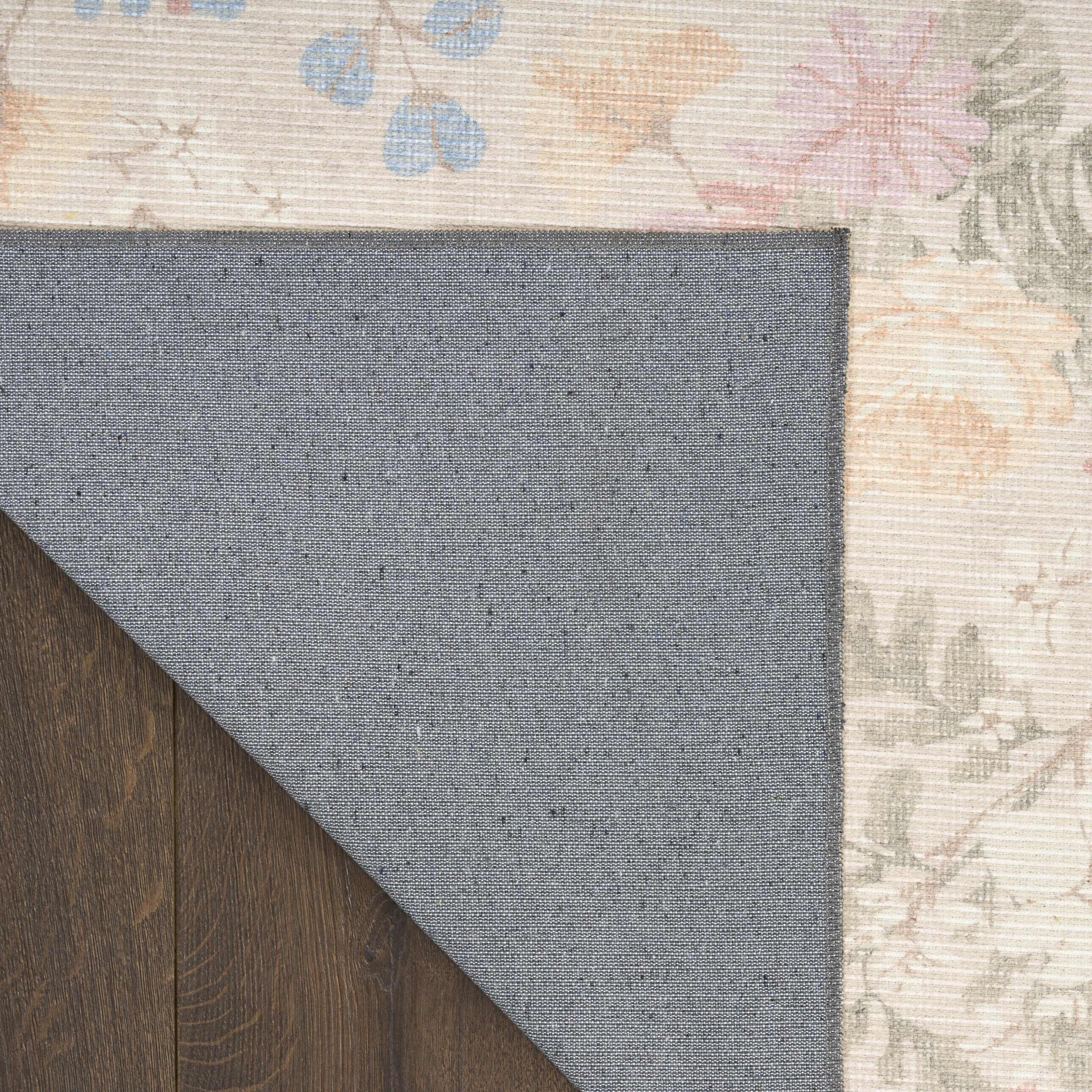 Nourison Botanical Washables 2' x 6' Beige Multicolor Farmhouse Indoor Rug