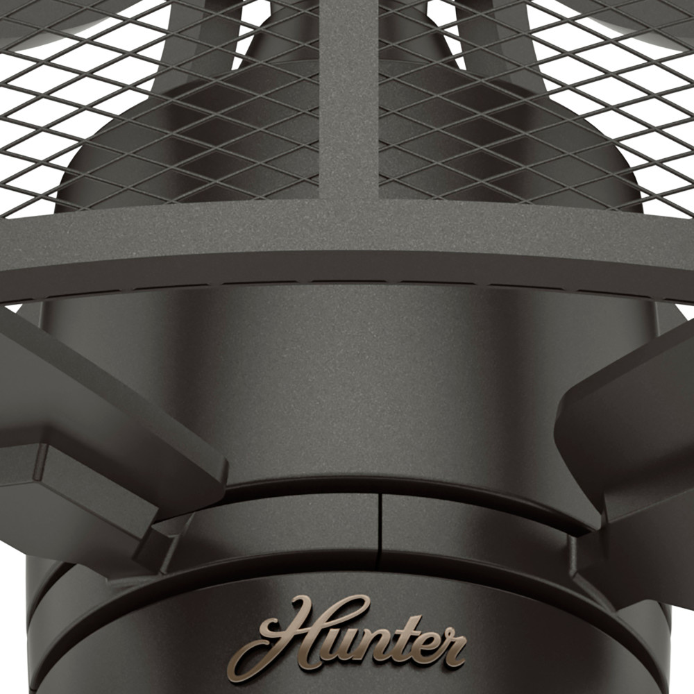 Hunter 24" Seattle Caged Ceiling Fan LED Light Wall Control Industrial