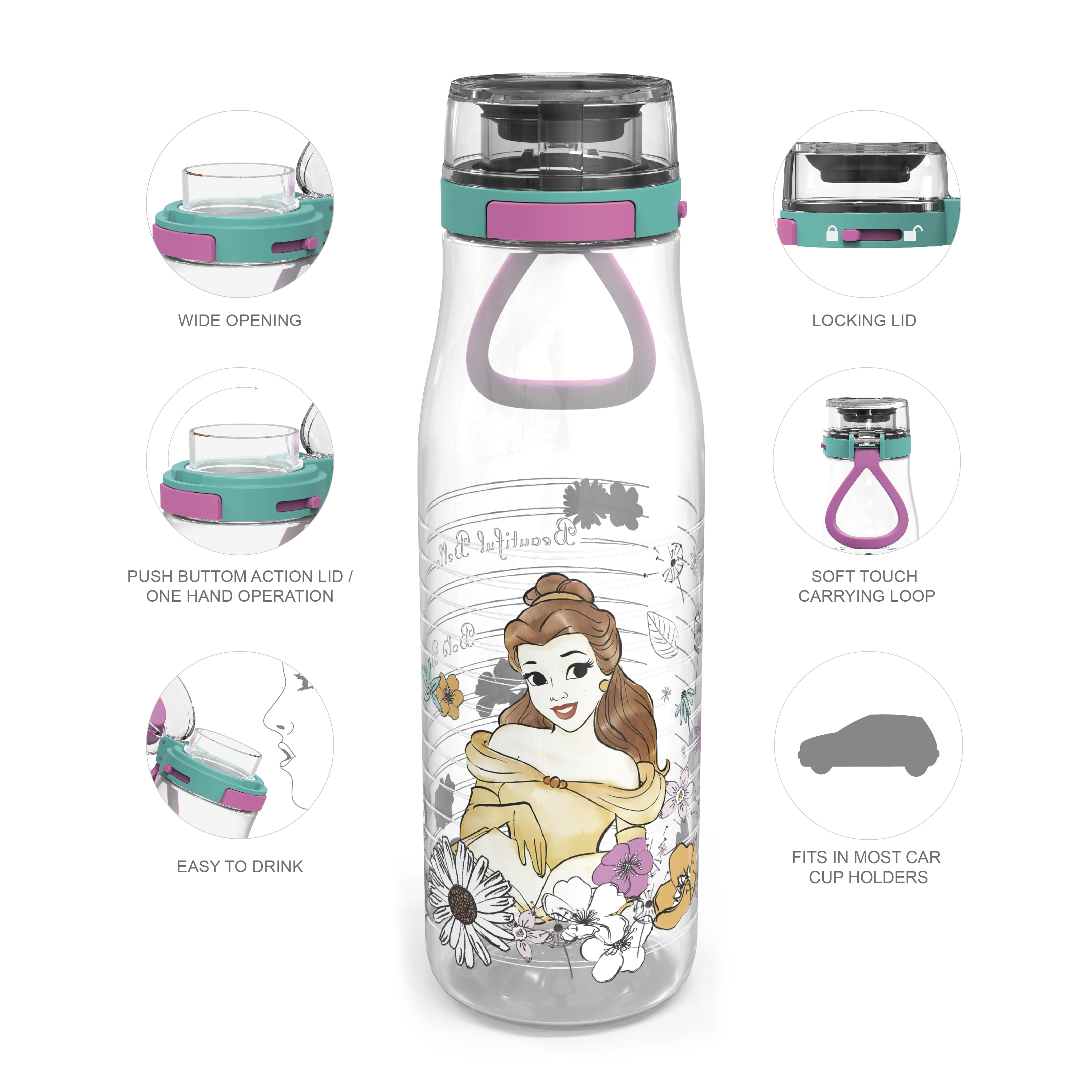Disney 25 ounce Water Bottle, Princess, 3-piece set slideshow image 6 Disney 25 ounce Water Bottle, Princess, 3-piece set slideshow image 6