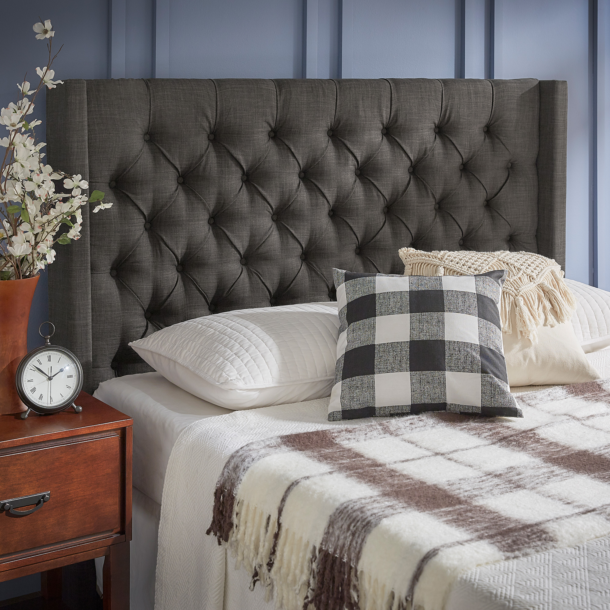Wingback Button Tufted Bed