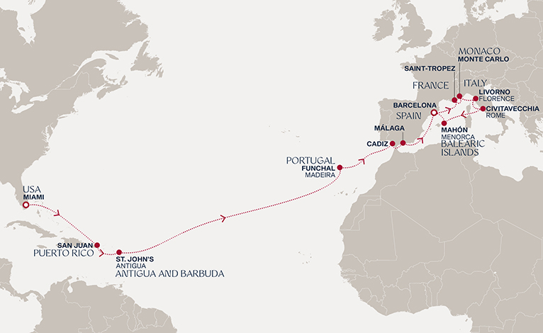 Itinerary map