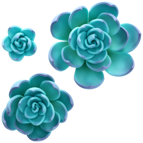 Purple Succulents - Red 3 Free Gum Paste Flowers