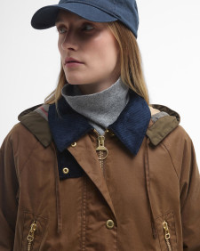 Carolyn Waxed Jacket Tan/Dress Tartan