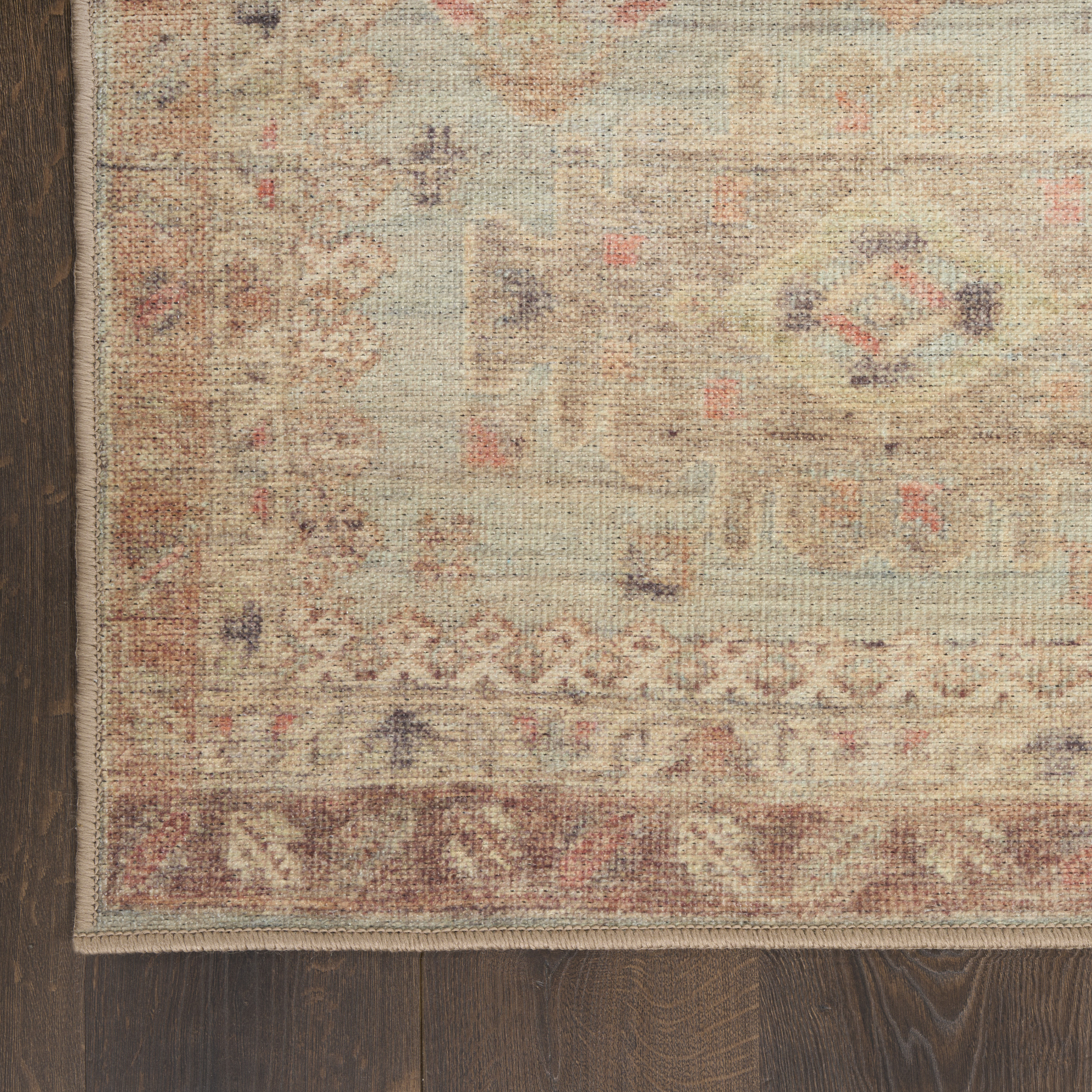 Nourison Vintage Washables 9' x 12' Sage Multicolor Vintage Indoor Rug