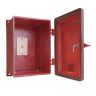 Type 4X NEMA Weatherproof Telephone Enclosure Plastic Hinged Door with Latch Red