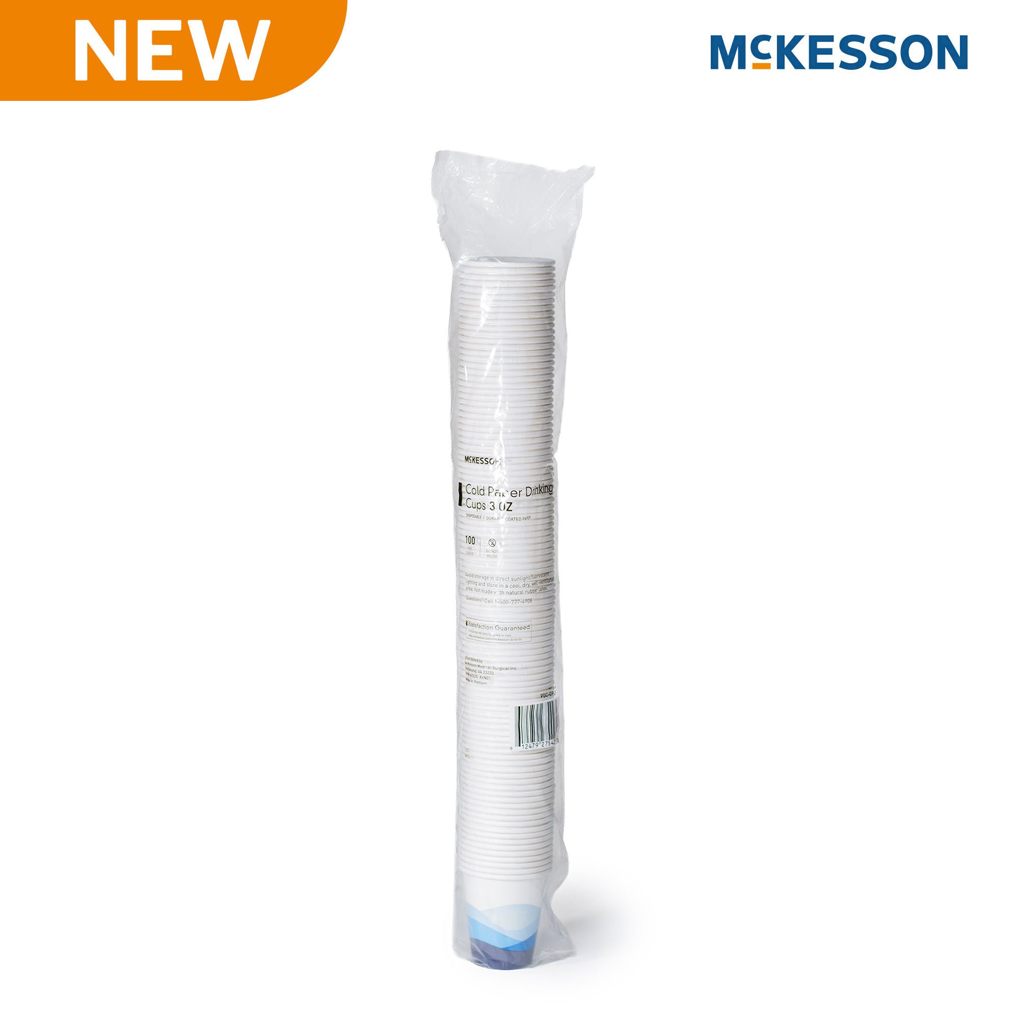 McKesson Paper Cup for Cold Beverages, Blue Mountain Print, 3-ounce Capacity