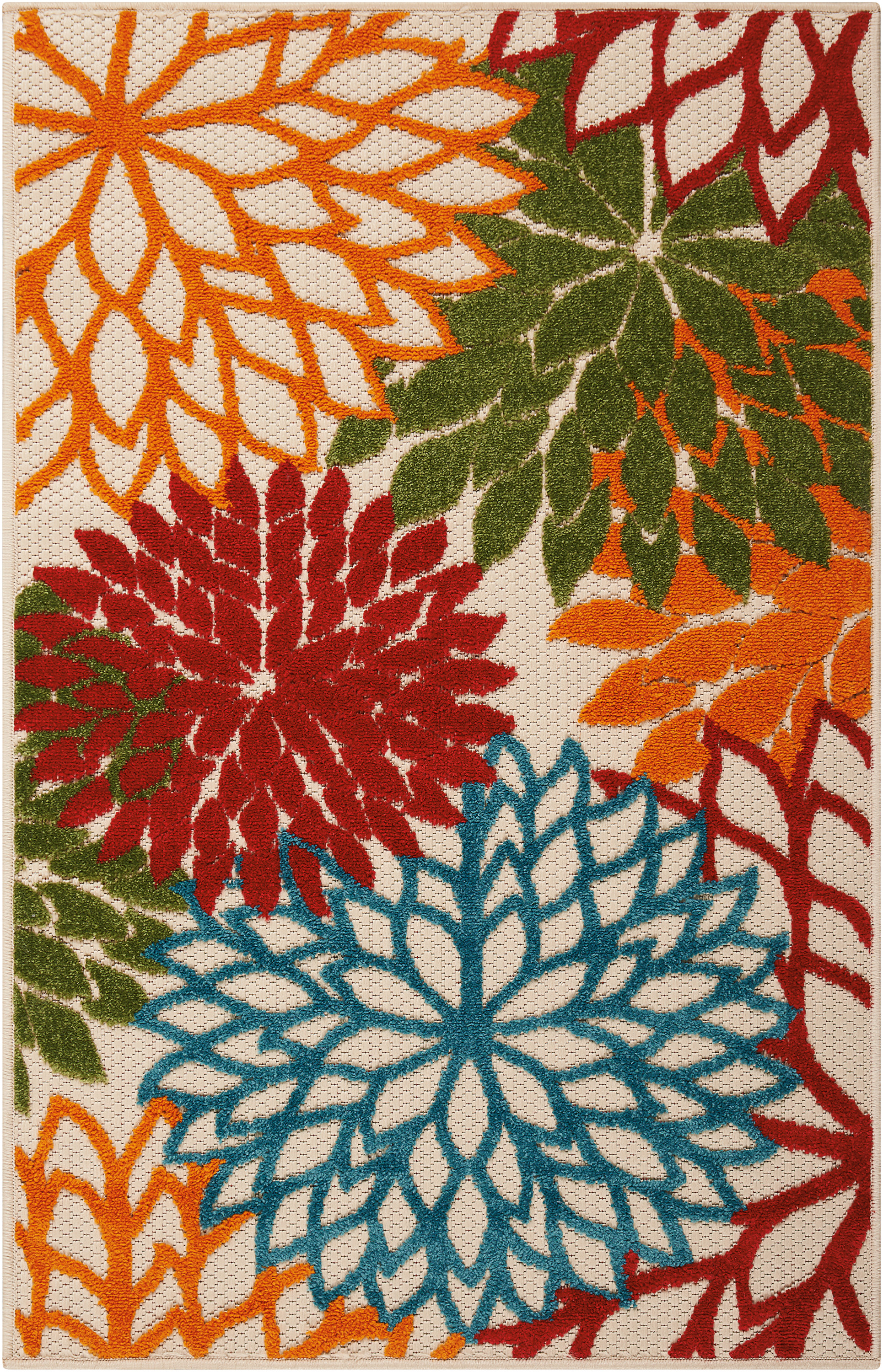 Nourison Aloha 2'8" x 4' Green Tropical Rug