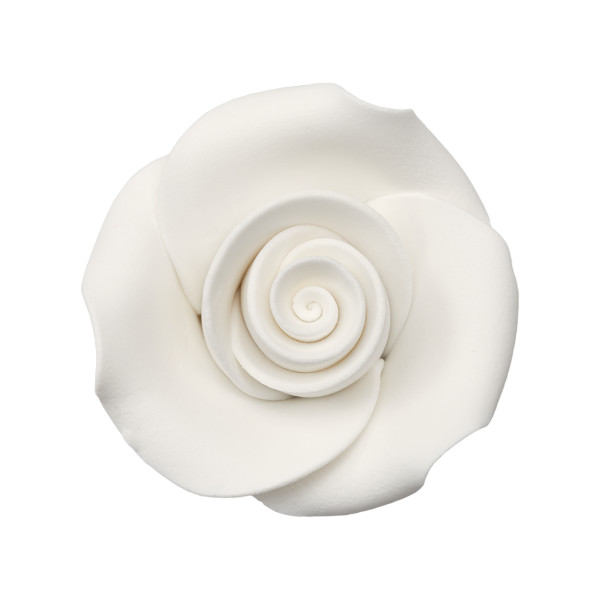 White 1.5" Rose - Red 3 Free SugarSoft® Premium Edible Decorations