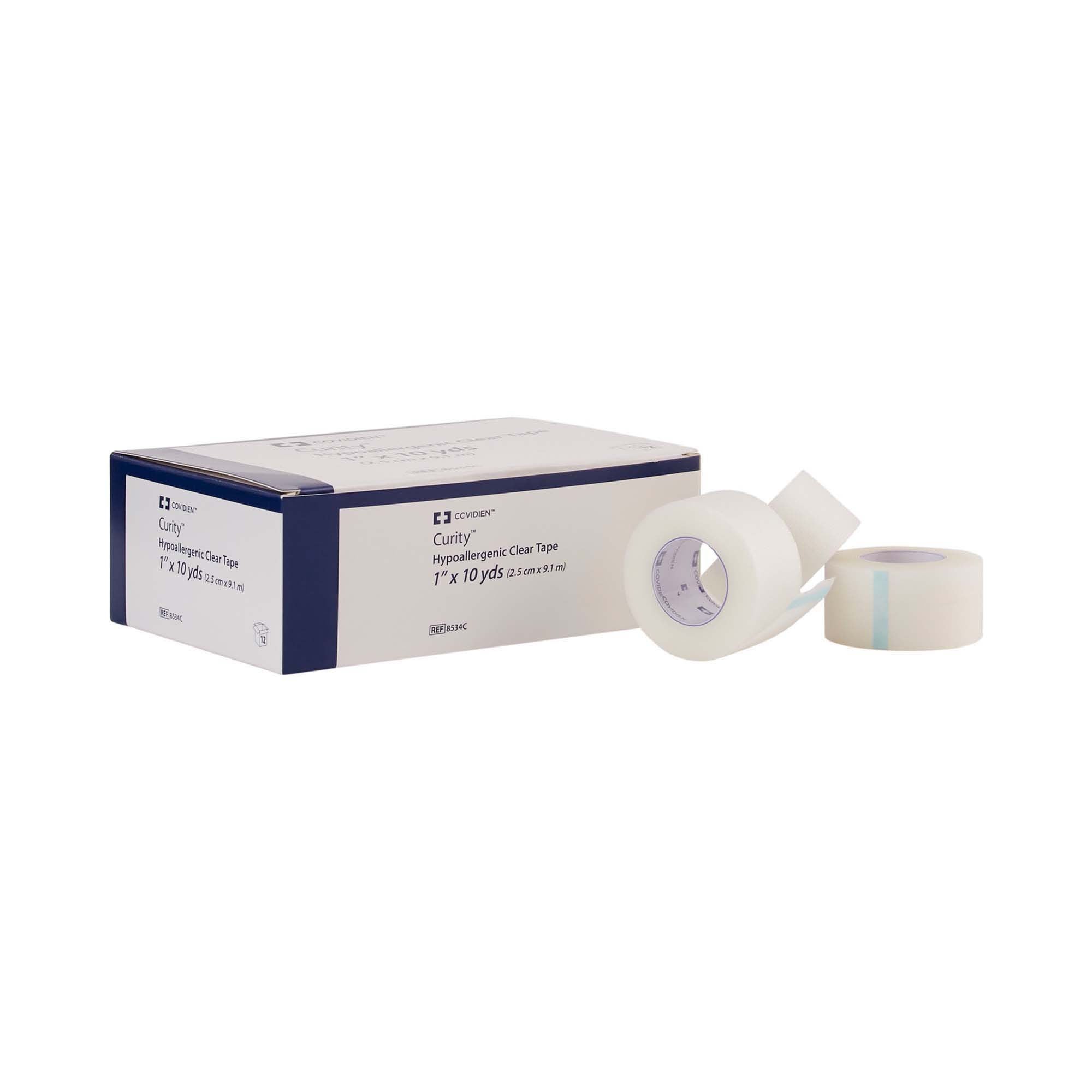 Curity™ Plastic Medical Tape, 1 Inch x 10 Yard, Transparent