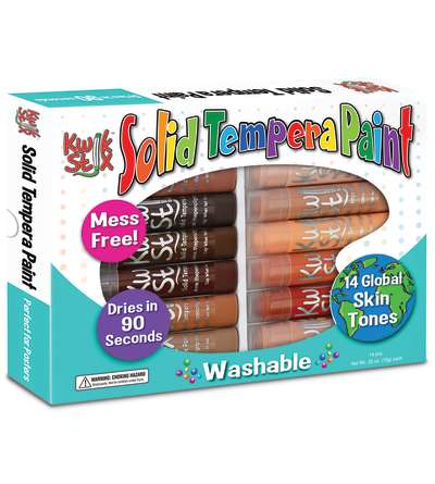 Kwik Stix™ Tempera Paint, Global Skin Tones, 14 colors