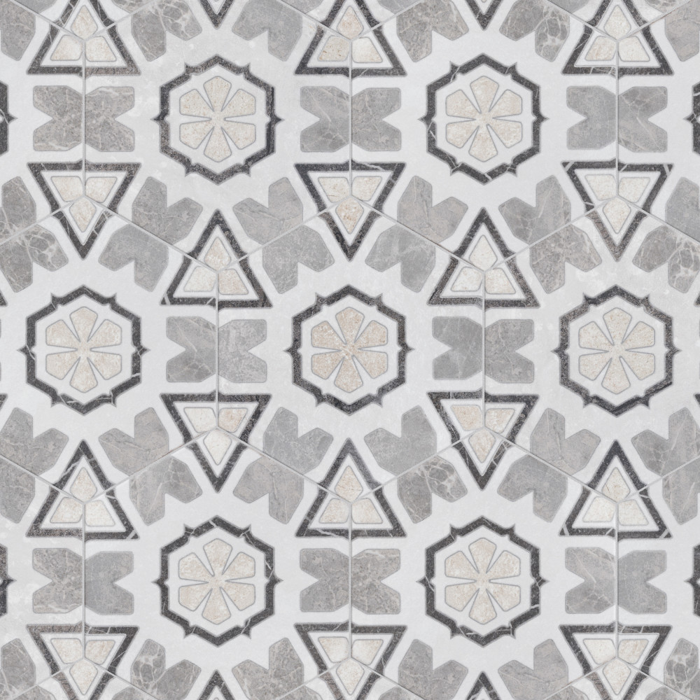 Mazzo Hex Deco Chroma 8.5x9.75 Hexagon Porcelain Floor and Wall Digital Pattern