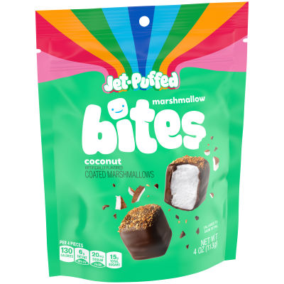 Jet-Puffed Marshmallow Bites Coconut Artificially Flavored Coated Marshmallows, 4 oz Resealable Bag