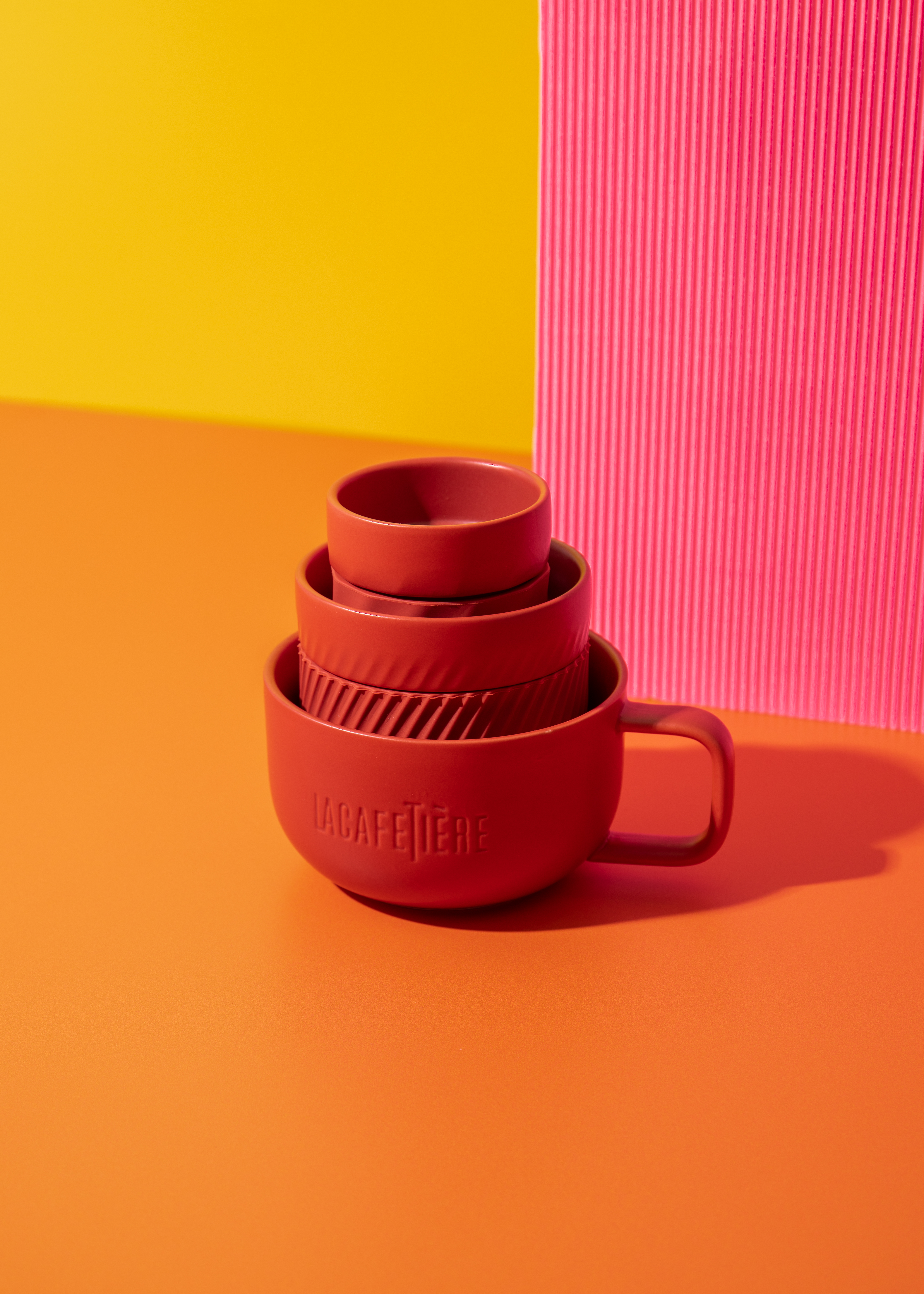 La Cafetiere 3pc Family Mug Set 380ml 200ml And 100ml Red - Picture 8 of 12