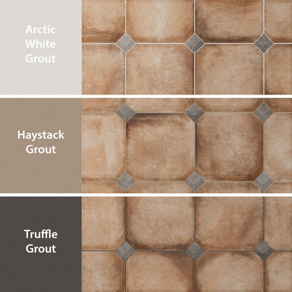 Laverton Octagon Natural with Taco Grafito 7-7/8 in. x 7-7/8 in. Porcelain Floor and Wall Tile