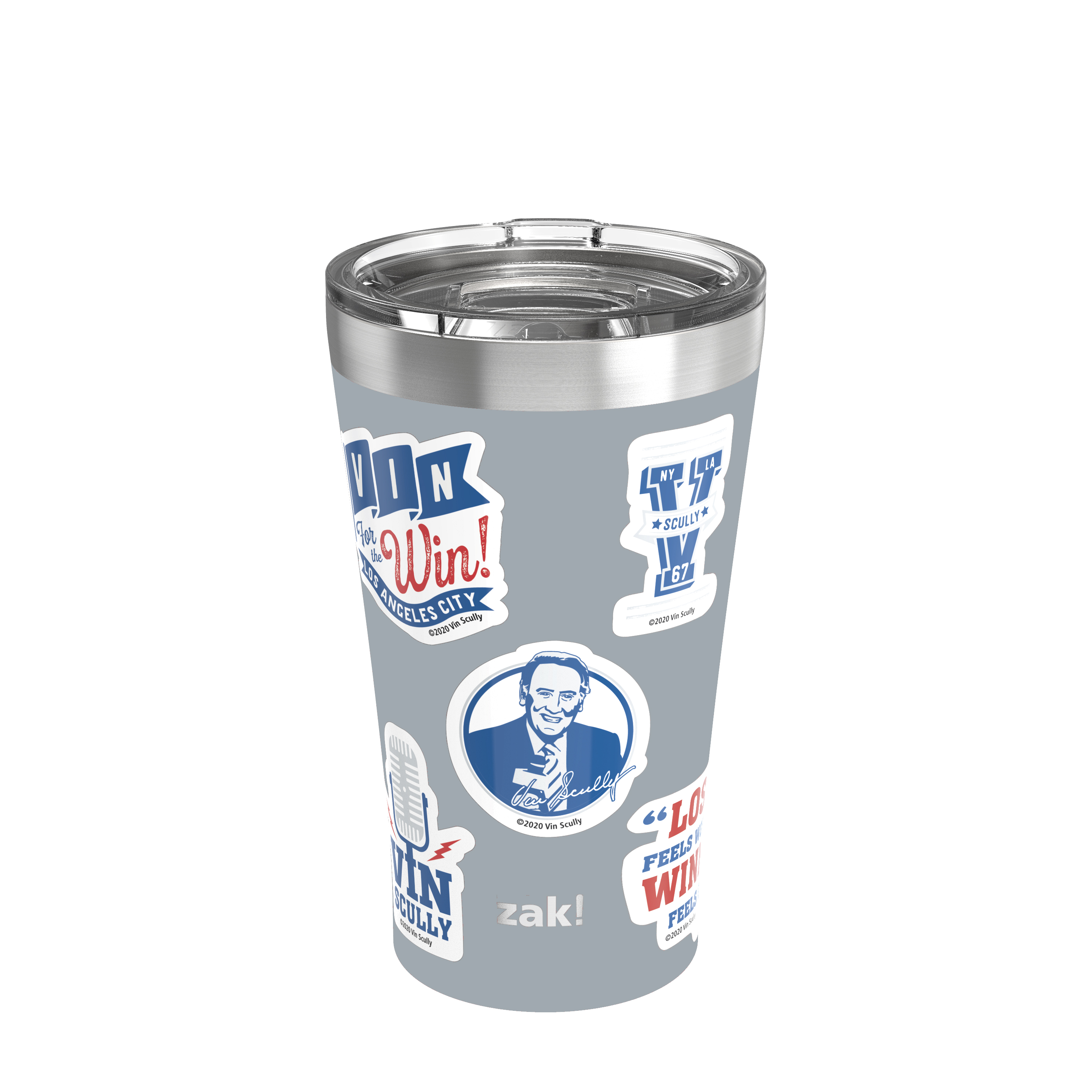 Zak Hydration 20 ounce Vacuum Insulated Stainless Steel Tumbler, Vin Scully, 2-piece set slideshow image 5 Zak Hydration 20 ounce Vacuum Insulated Stainless Steel Tumbler, Vin Scully, 2-piece set slideshow image 5