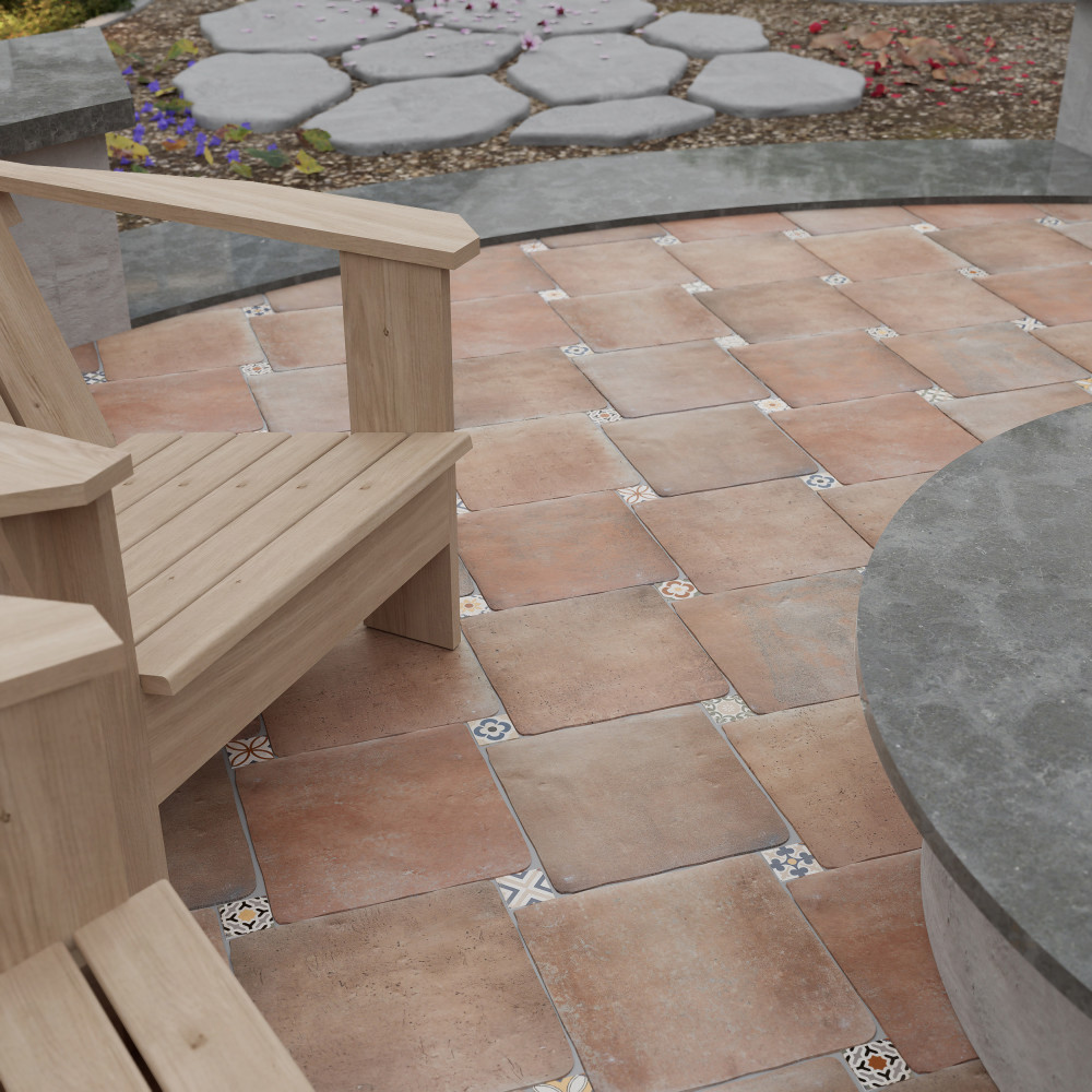 Benisa Marelle Cotto with Paladio Taco 11-7/8 in. x 14 in. Porcelain Floor and Wall Tile