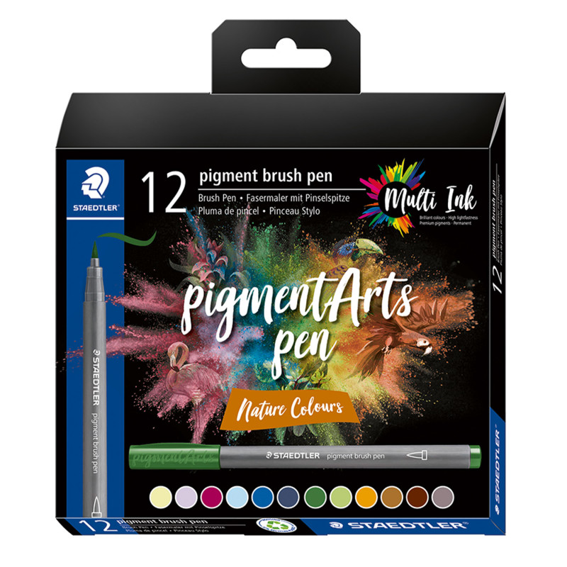 Pigment Arts Brush Pens, Nature Colors, Set of 12