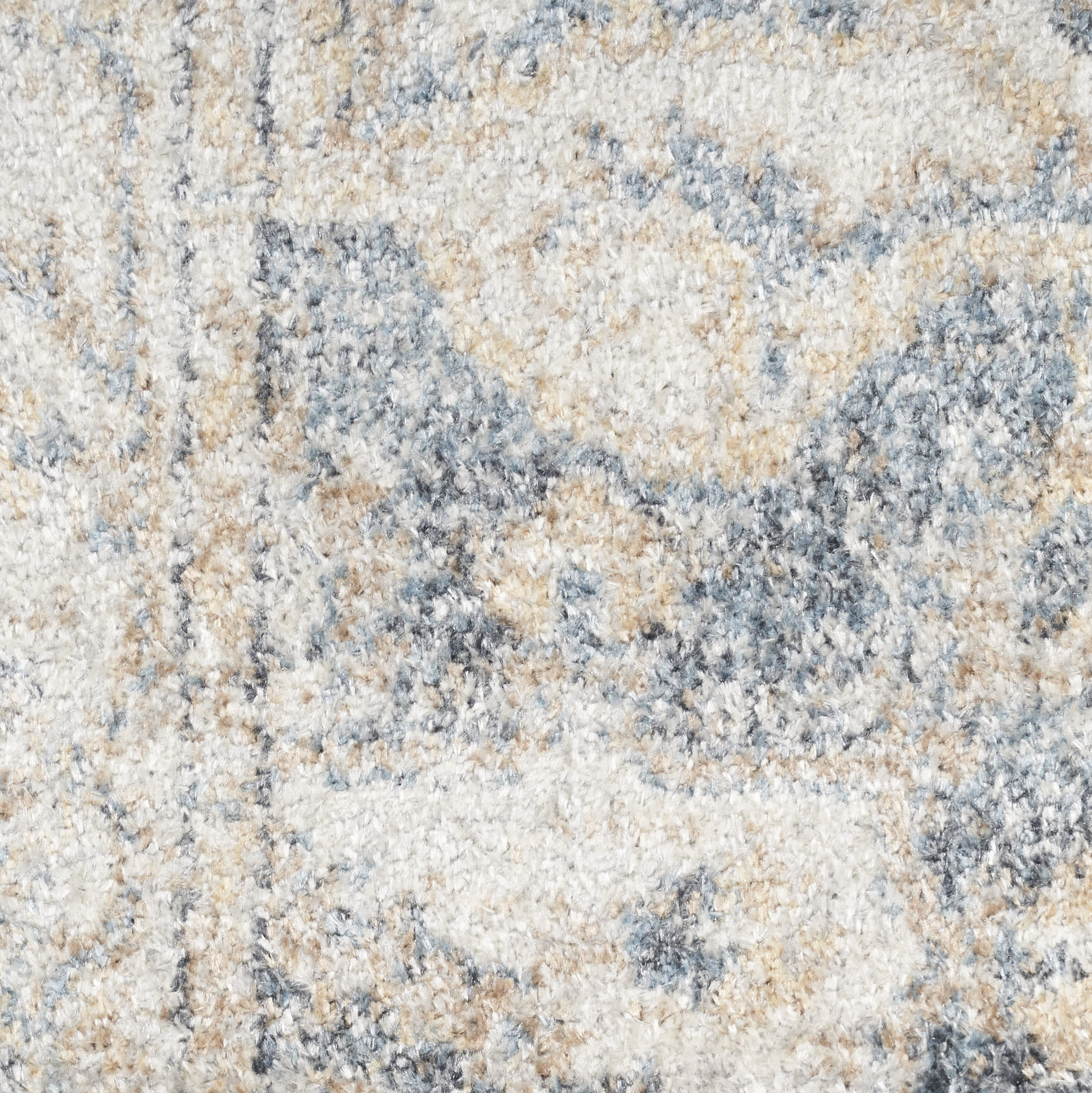 Nourison Astra Machine Washable 2'2" x 12' Grey Blue Vintage Indoor Rug