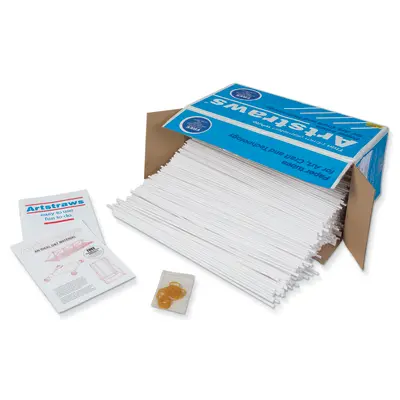 Artstraws  Paper Tubes, Thin, White,  4 mm, 1800 Count