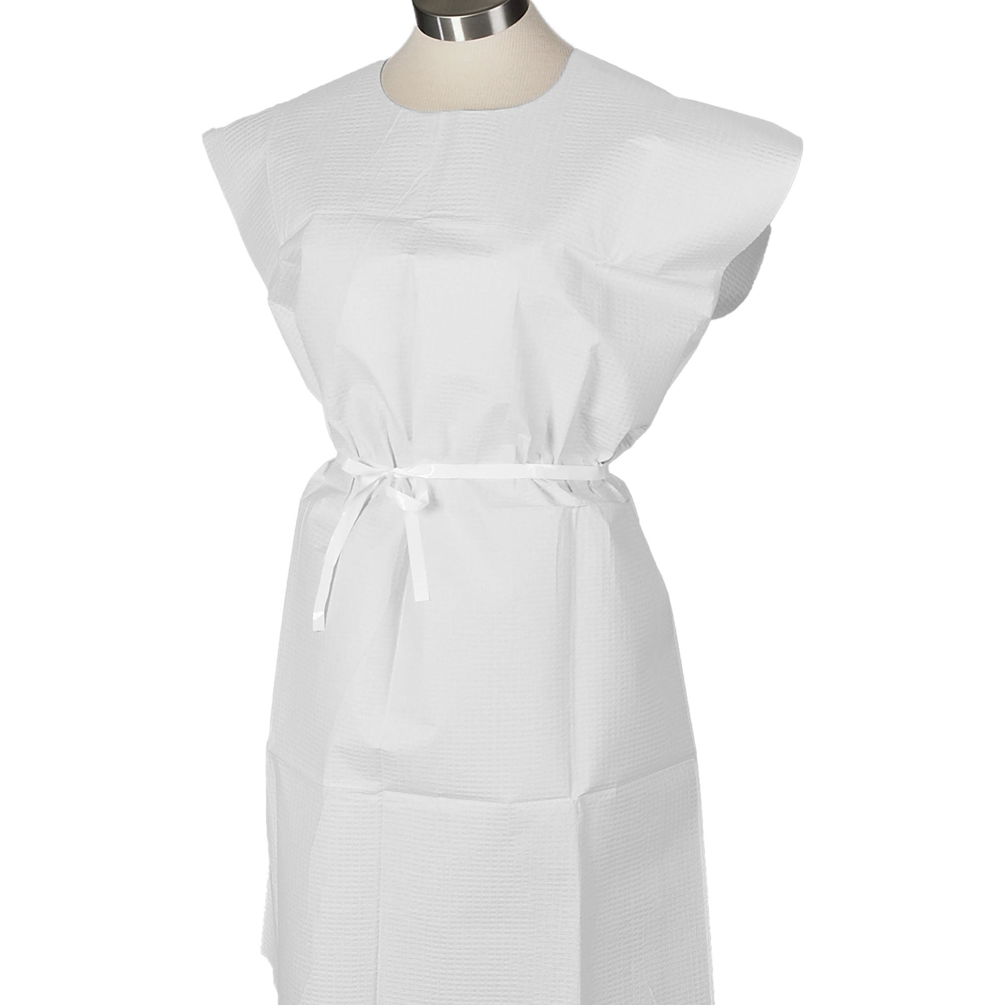 Patient Exam Gown TIDI® Medium White Disposable
