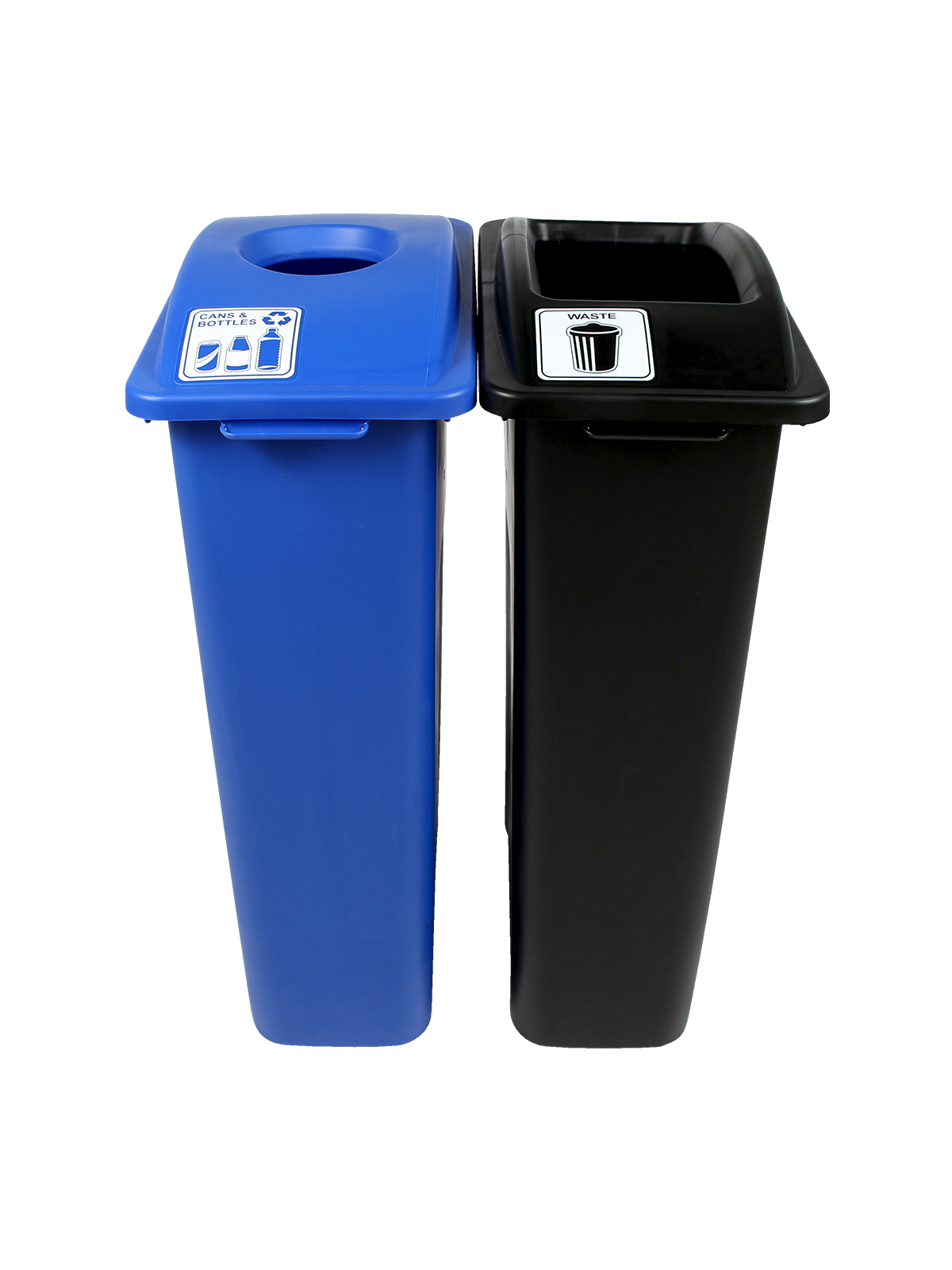 WASTE WATCHER – Double – Kit – Cans & Bottles-Waste – Circle-Full – Blue-Black