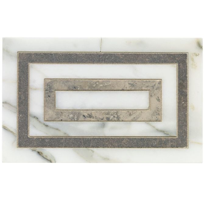 Studio Moderne Stone Calacata/Grey 5×8 Plaza Decorative Tile Honed