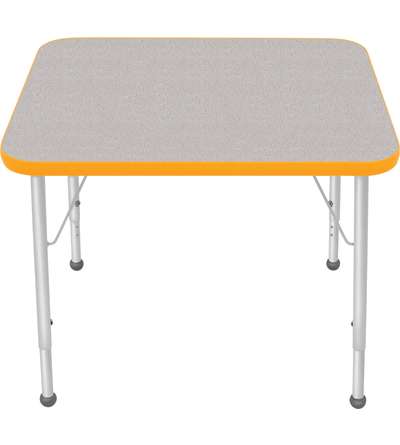 Creative Colors® Activity Table, Rectangle, 24" x 30", Gray Nebula Top Color, Yellow Edge Color, Standard Leg Height, Platinum S