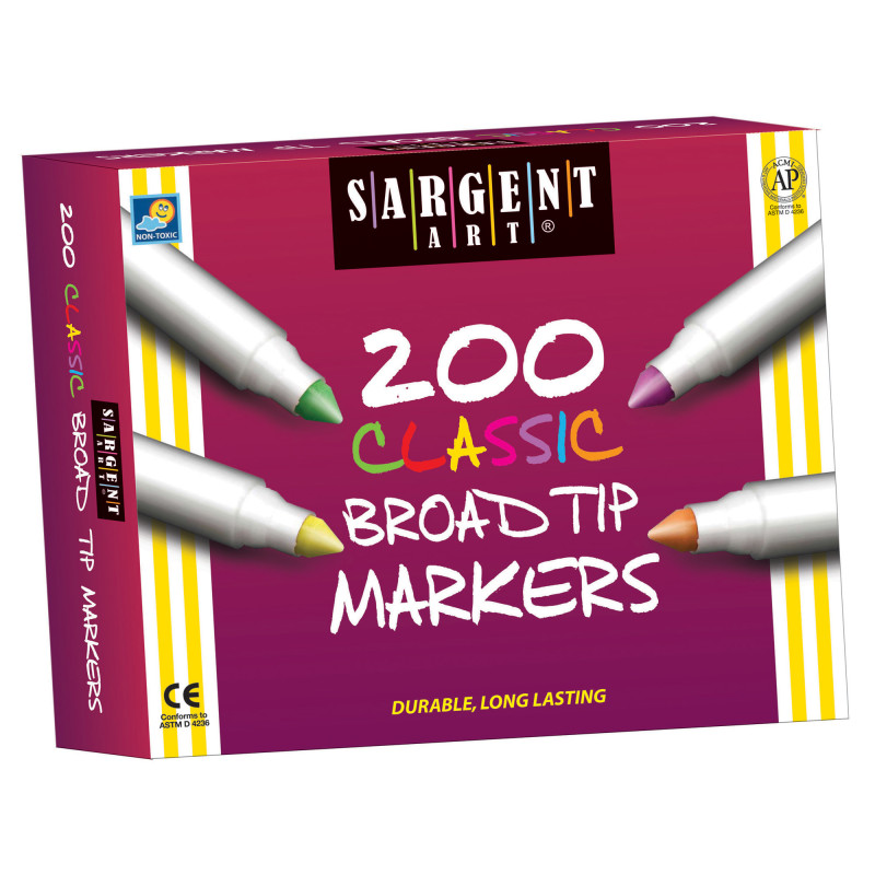 Classic Broad Tip Marker Assortment, 8 Colors, 200 Count