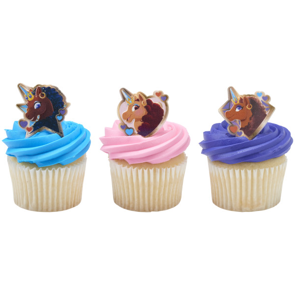 Afro Unicorn Magic Within Cupcake Rings