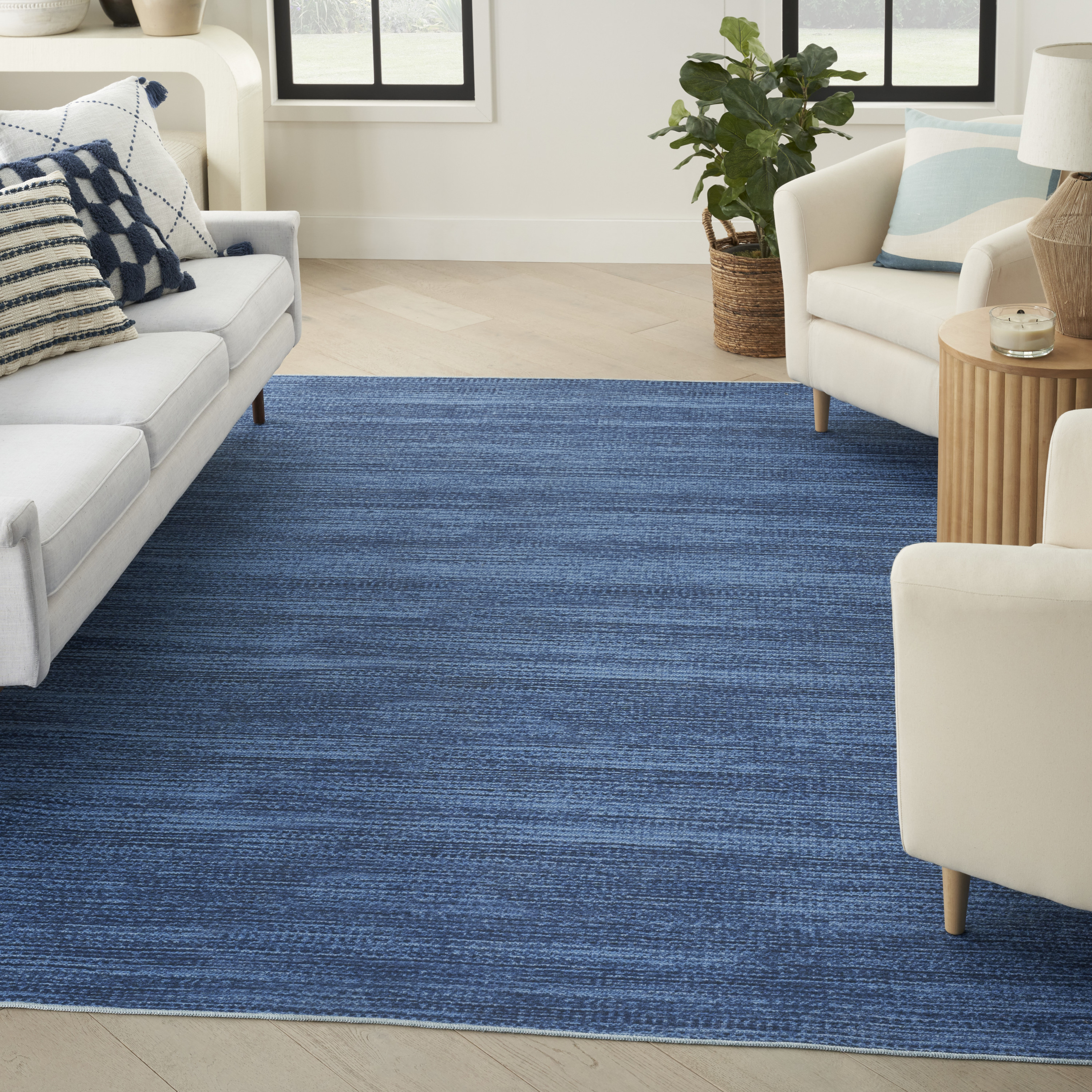 Nourison Nourison Washables 9'2" x 12' Blue Modern Indoor Rug