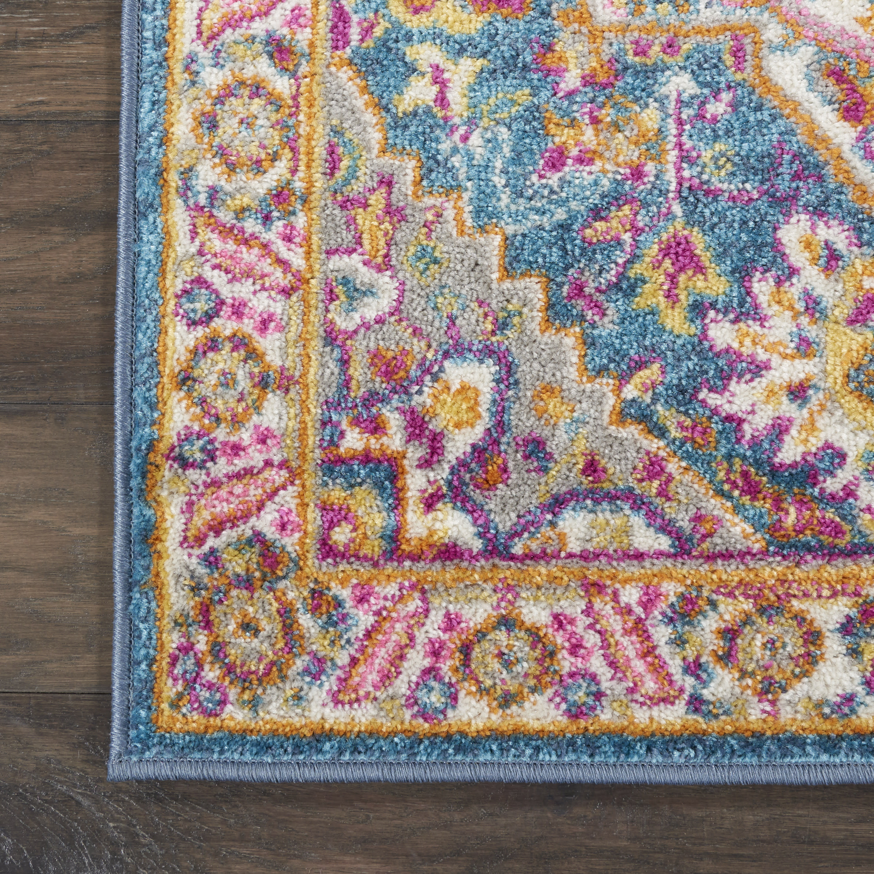 Nourison Passion 2'2" x 7'6" Teal Multicolor Bohemian Indoor Rug
