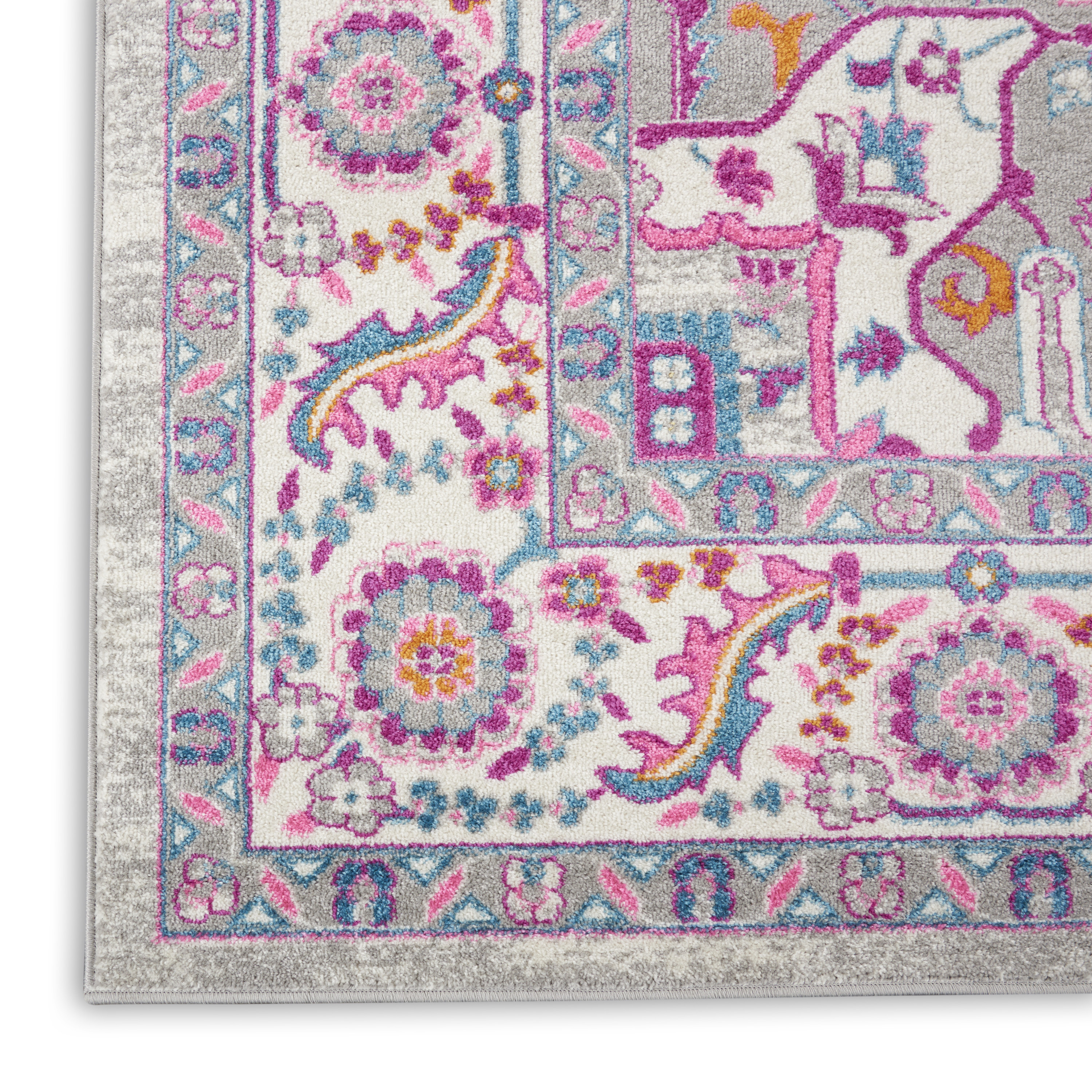 Nourison Passion 8' x 10' Light Grey Pink Bohemian Indoor Rug