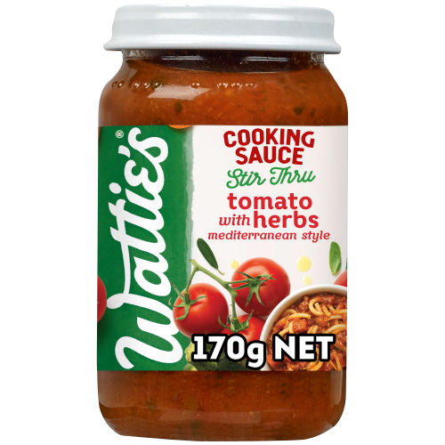  Wattie's® Stir Thru Cooking Sauce Mediterranean Style Tomato with Herbs 170g 8+ months 