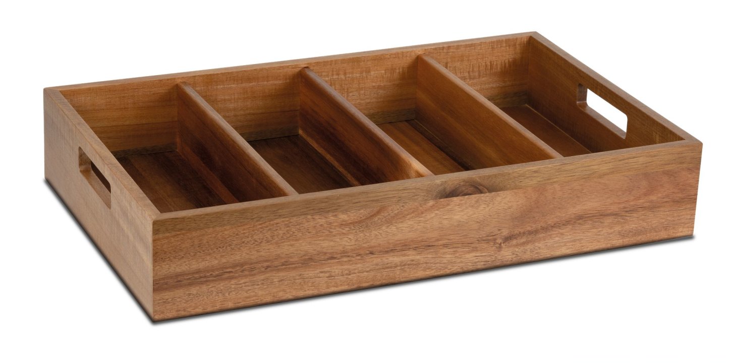 Bandeja de madera del tenedor de los cubiertos