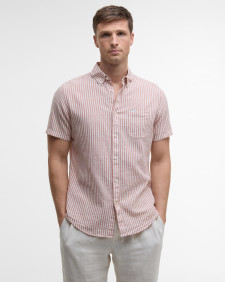 Fulbrook Tailored Short-Sleeved Striped Shirt Earth Pink