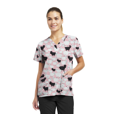 White Cross Women&#8216;s 3-Pocket V-Neck Scrub Top-White Cross