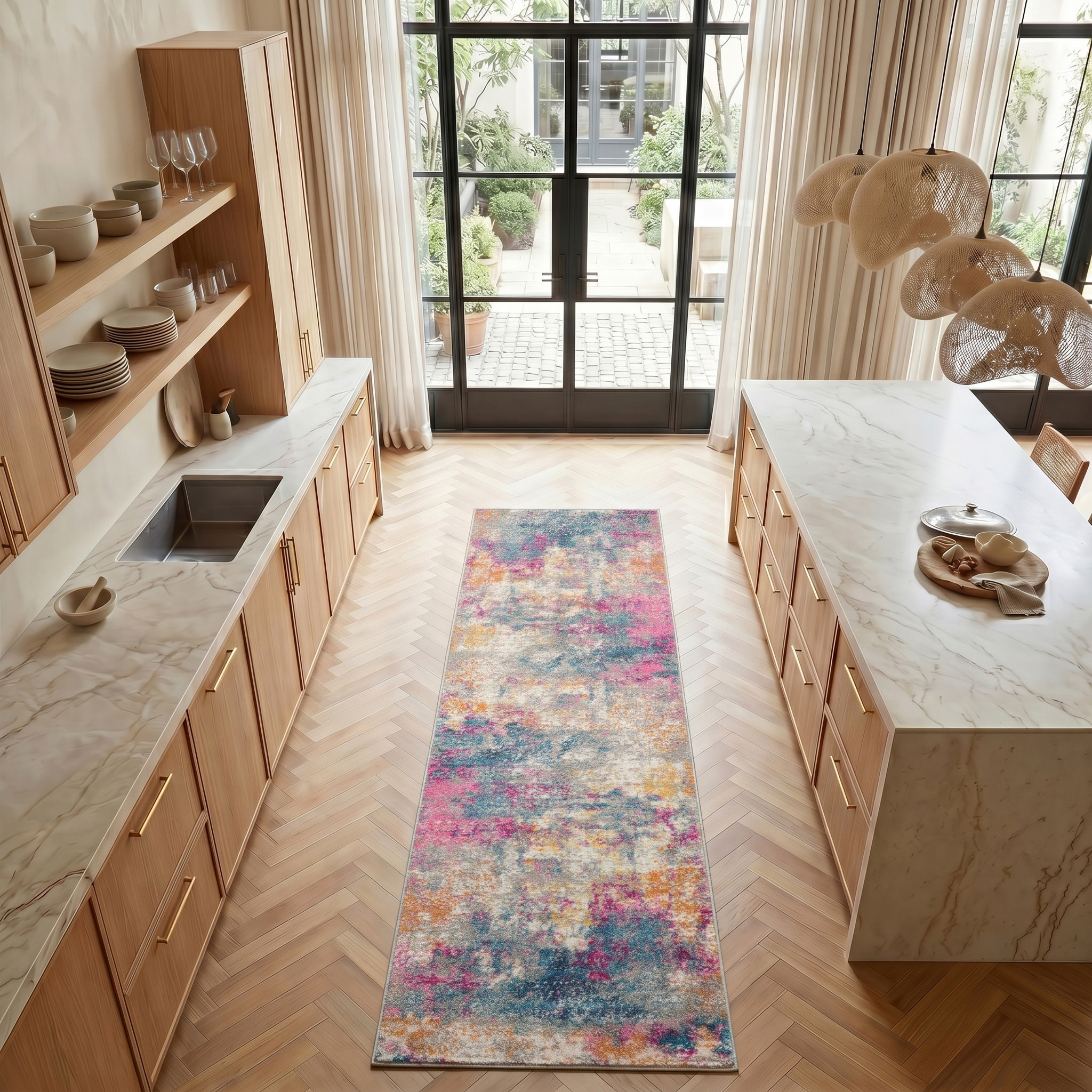 Nourison Passion 2'2" x 12' Ivory Multicolor Modern Indoor Rug
