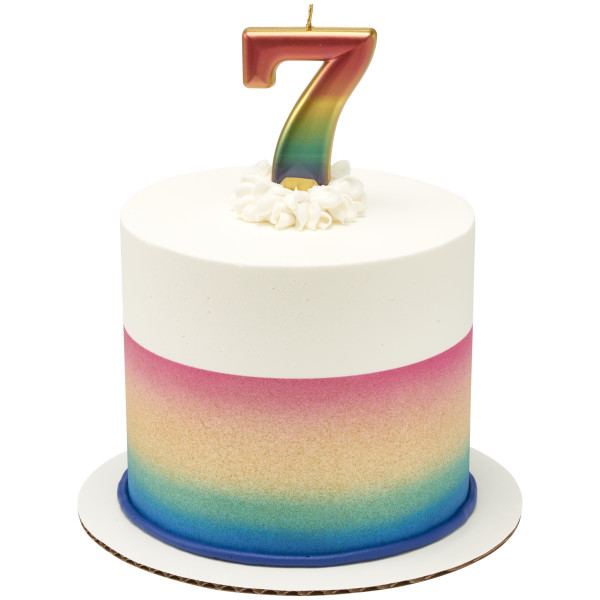 7 Metallic Numeral Candles